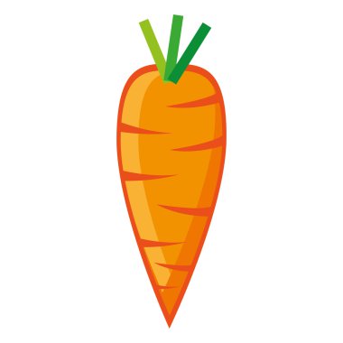 Turuncu havuç ve yeşil yaprakları, vektör grafiği