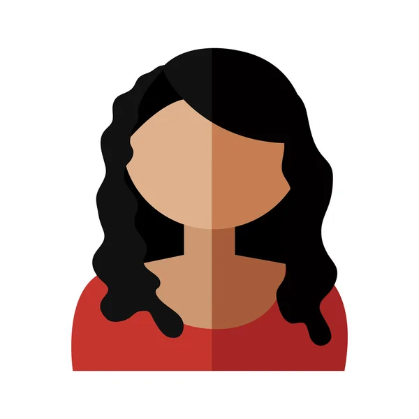 Cartone animato avatar donna vista frontale — Vettoriale Stock
