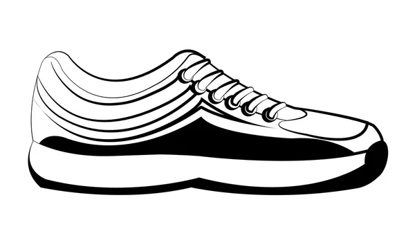 Zapatillas de deporte de gimnasio en vista lateral, gráfico vectorial — Vector de stock