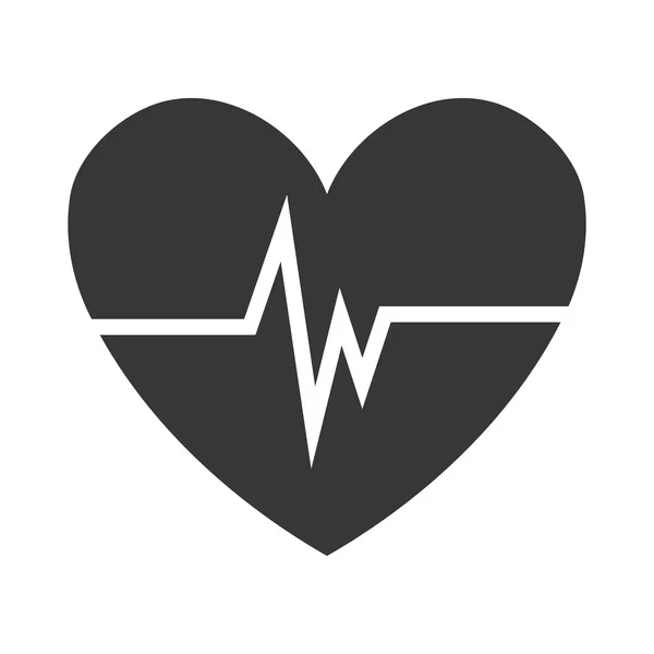 Coeur avec icône battements, graphique vectoriel — Image vectorielle