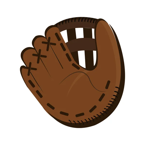 Donker bruin honkbal handschoen, vectorafbeelding — Stockvector