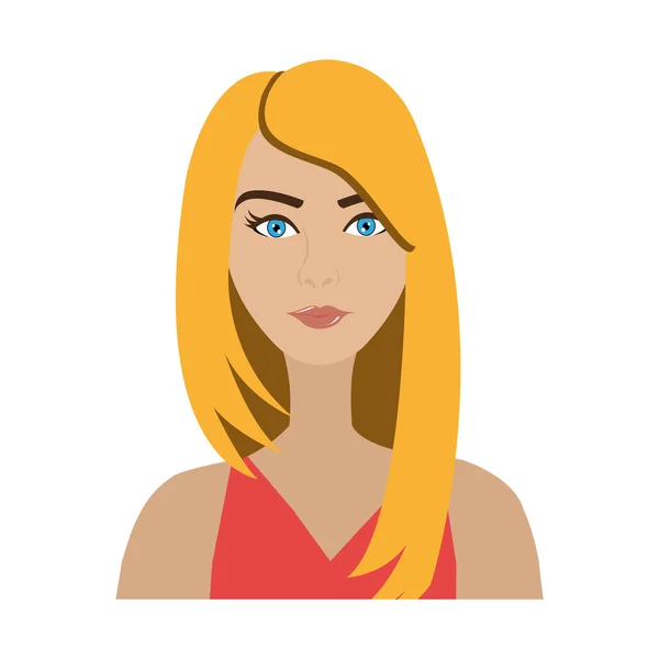 Avatar dessin animé femme vue de face, illustration vectorielle — Image vectorielle