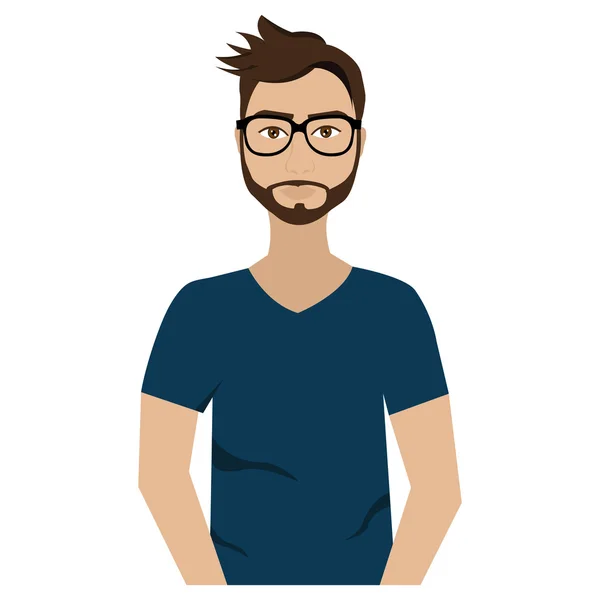 Hipster avatar człowiek z kolorowe ubrania, grafika wektorowa — Wektor stockowy