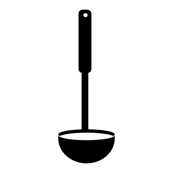 Cucchiaio da cucina nero, grafica vettoriale — Vettoriale Stock
