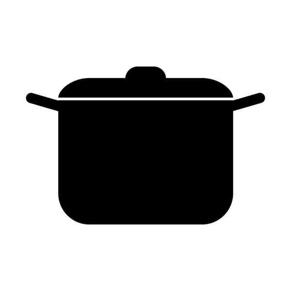 Black cooking pan,vector graphic — Stock Vector