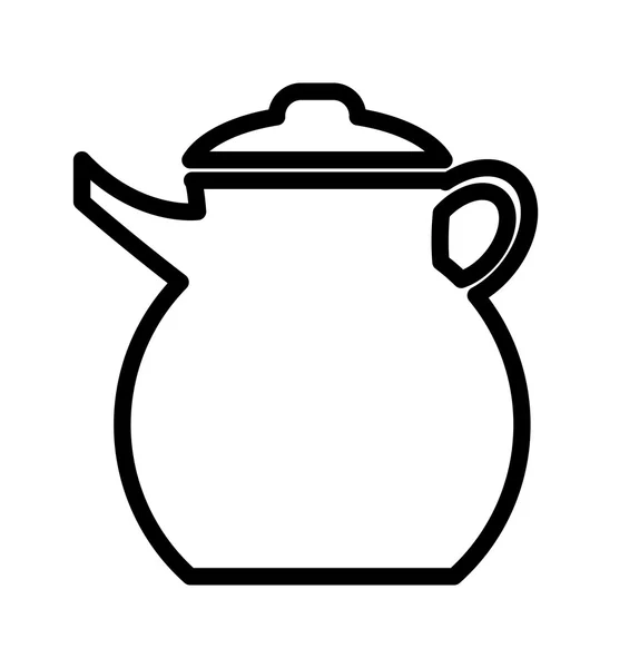 White cooking kettle,vector graphic — Stock Vector