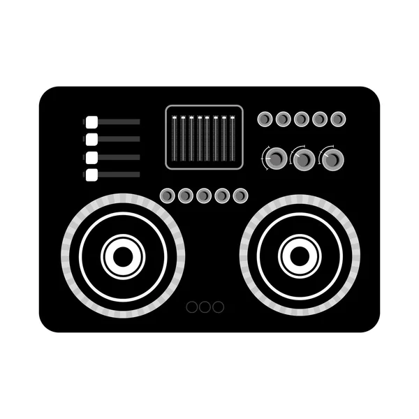 Big black stereo, vector graphic — стоковый вектор