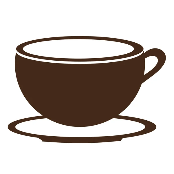 Taza de café marrón, vector gráfico — Archivo Imágenes Vectoriales