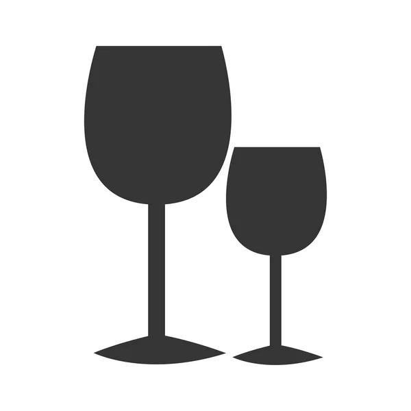 Verres noirs de vin, graphique vectoriel — Image vectorielle