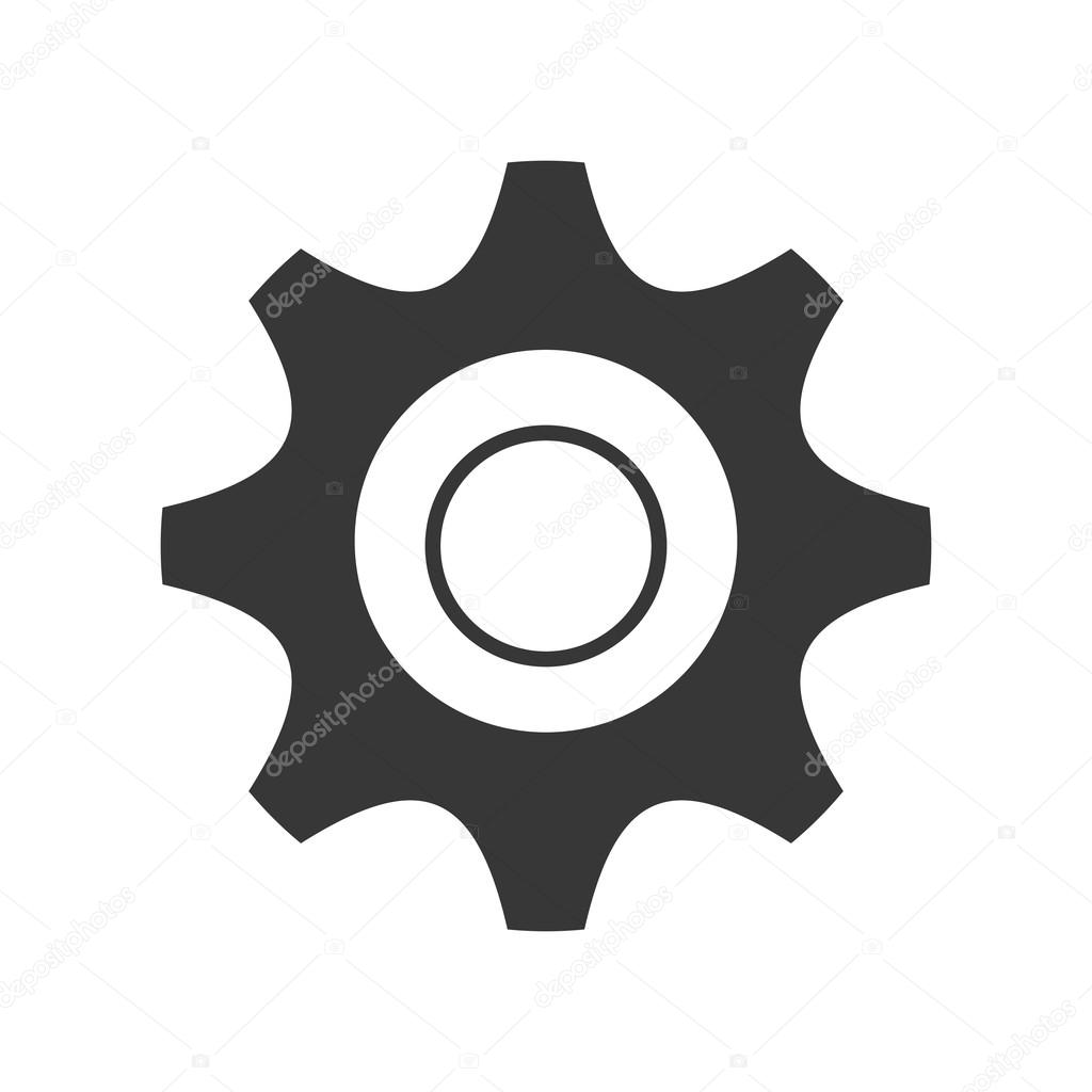 Black and white settings icon,vector graphic Stock Vector by ©yupiramos 114020752