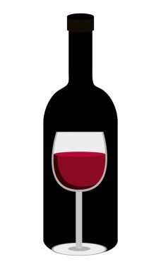 siyah şişe şarap cam, vektör grafiği