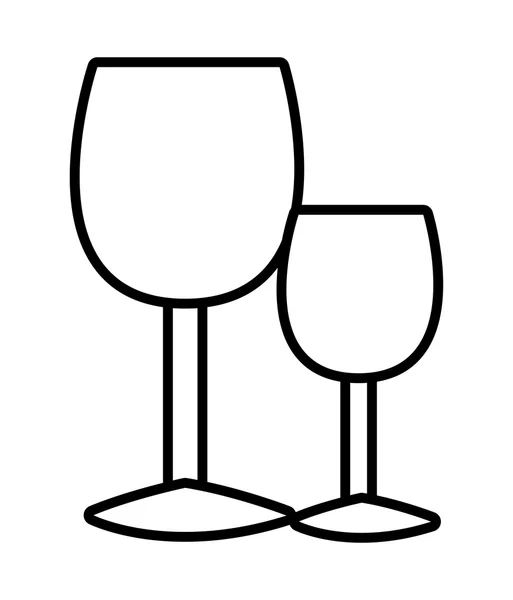 Ποτήρια λευκό κρασί, διανυσματικό γραφικό — Διανυσματικό Αρχείο