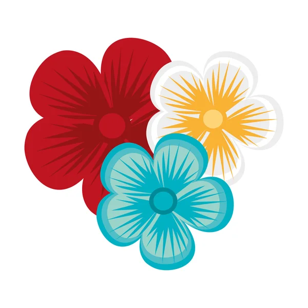 Πολύχρωμα λουλούδια, διανυσματικό γραφικό — Διανυσματικό Αρχείο
