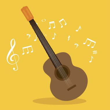 akustik gitar izole simgesi