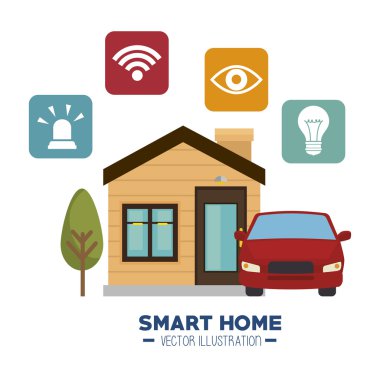 Akıllı ev ve uygulamaları simgesi tasarım izole