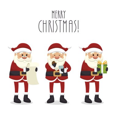 Noel Baba izole simgesi tasarım rakamlar ayarla