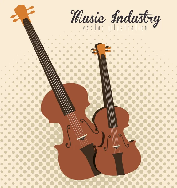 Guitar and violin  isolated icon design — Stock Vector