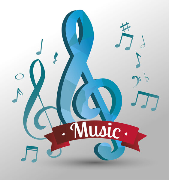 постер с музыкальными нотами
