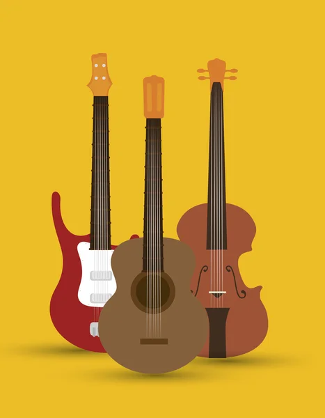 Stringed instruments set isolated icon design — Stock Vector