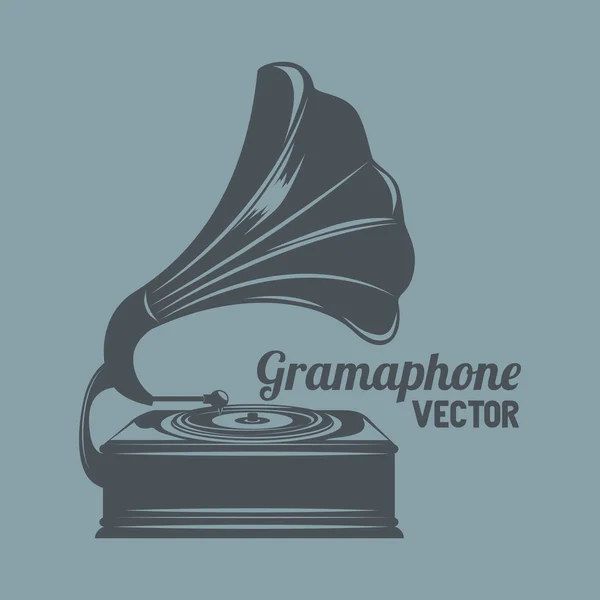 Ancien gramophone icône isolée design — Image vectorielle