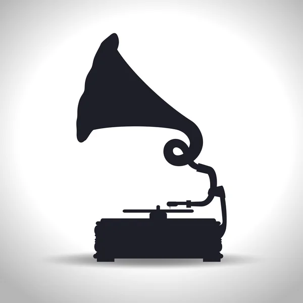 Ancien gramophone icône isolée design — Image vectorielle