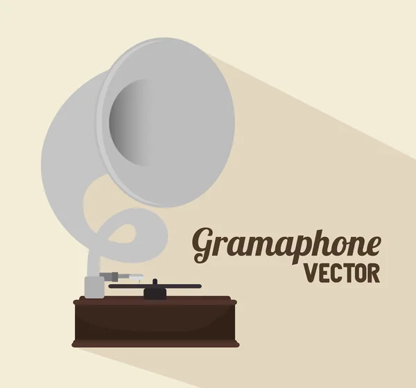 Viejo diseño de icono de gramófono aislado — Archivo Imágenes Vectoriales