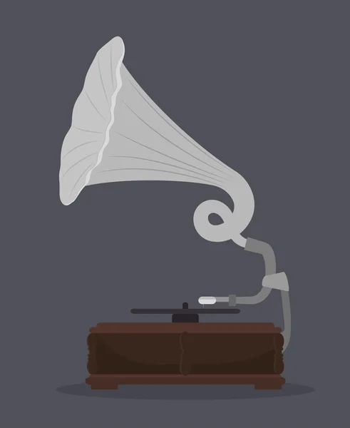 Ancien gramophone icône isolée design — Image vectorielle