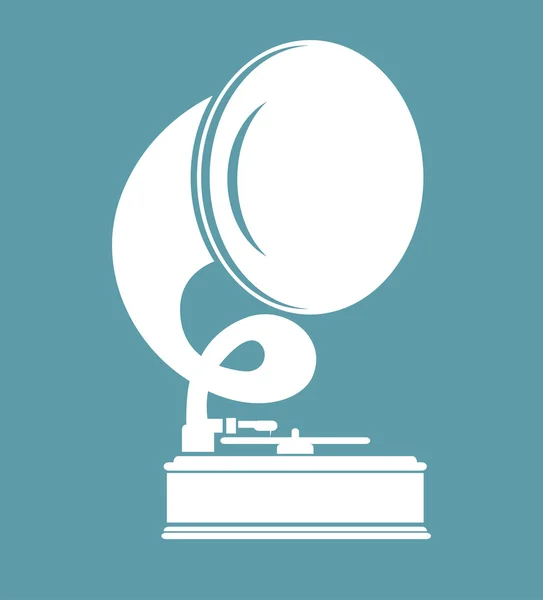 Ancien gramophone icône isolée design — Image vectorielle