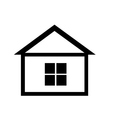 Pencereli beyaz ev, vektör grafik