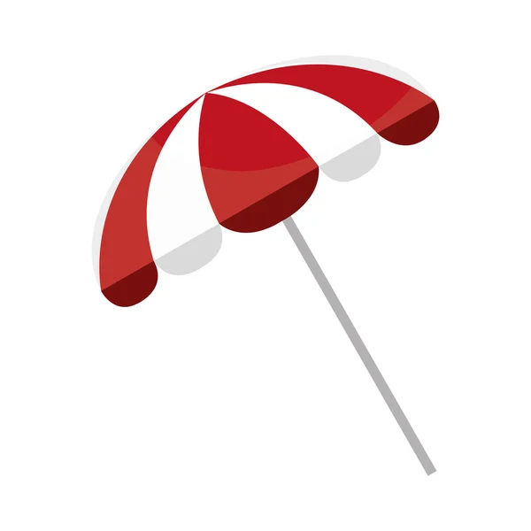 White and red beach umbrella,vector graphic — Stock Vector