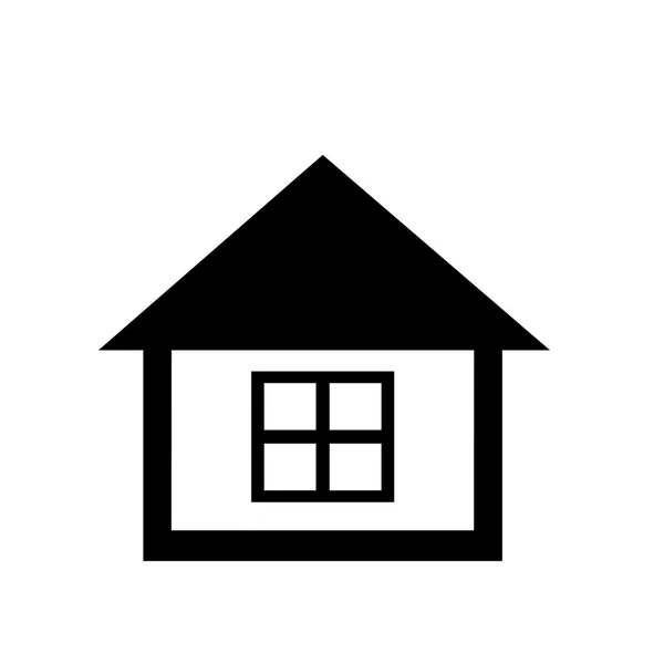 Casa preta com janelas, gráfico vetorial — Vetor de Stock