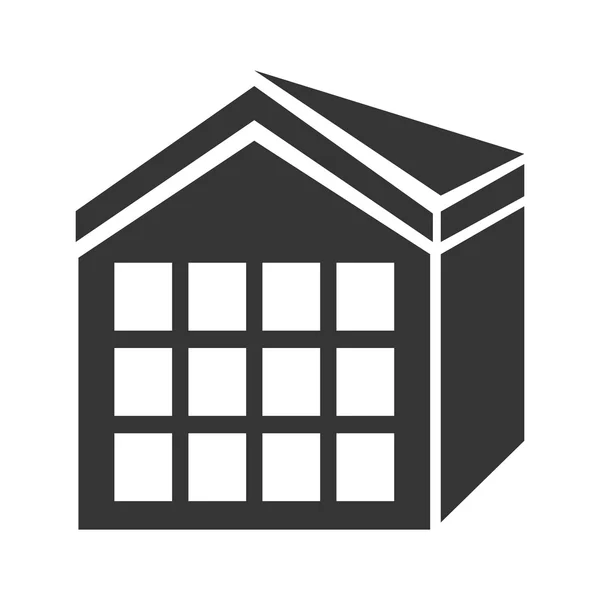 Edifício alto preto com janelas brancas, gráfico vetorial — Vetor de Stock