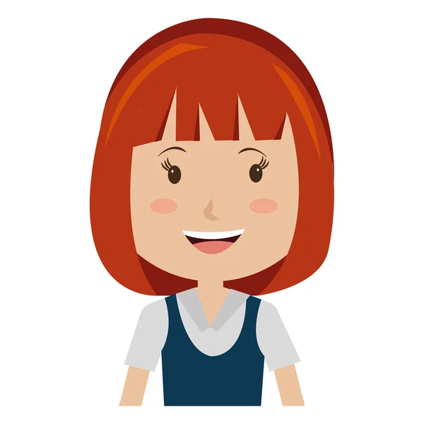 Menina avatar sorridente, gráfico vetorial — Vetor de Stock