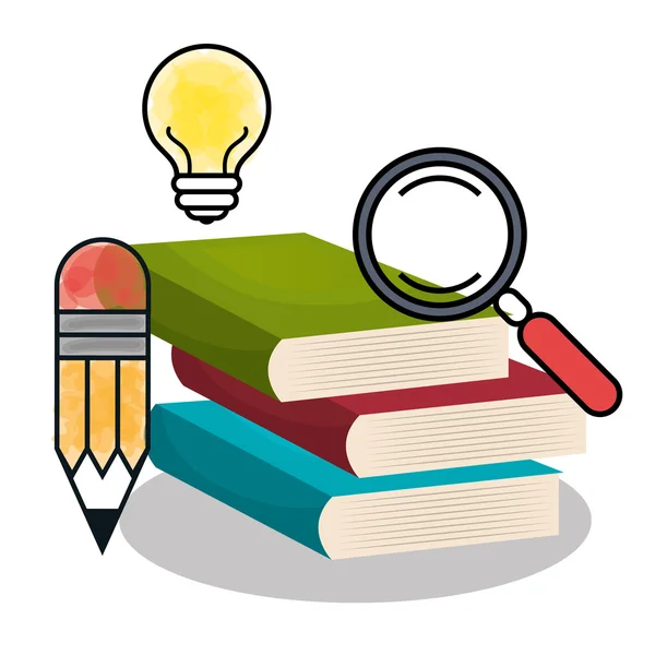 Libros de texto y educativo útil diseño de iconos aislados — Vector de stock