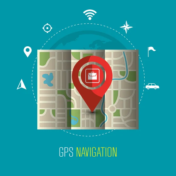 GPS Nawigacja projekt — Wektor stockowy