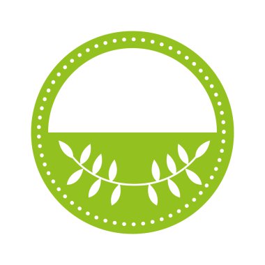 yaprakları doğal izole simgesi tasarım ile mühür