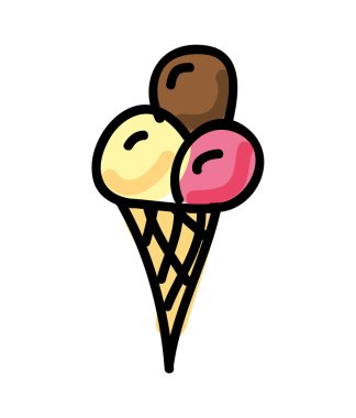 dondurma koni simgesi tasarım izole