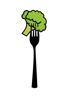 çatal ile izole brokoli simgesi tasarım