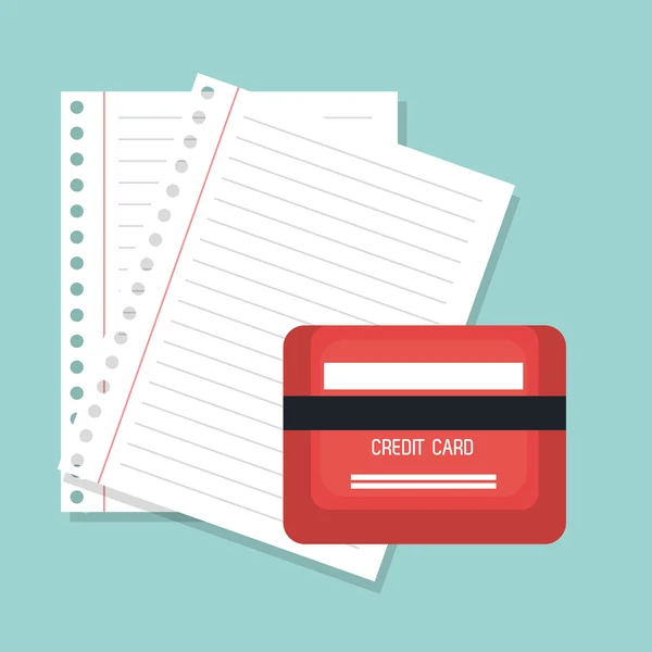 Conception de carte de crédit et papier — Image vectorielle