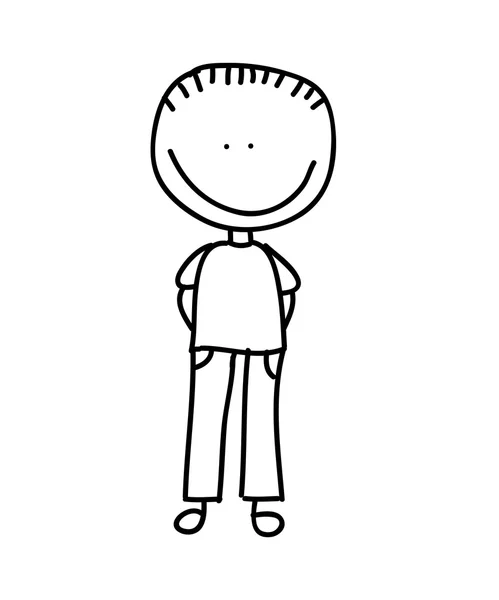 Хлопчик символ малюнок ізольований дизайн значка — стоковий вектор