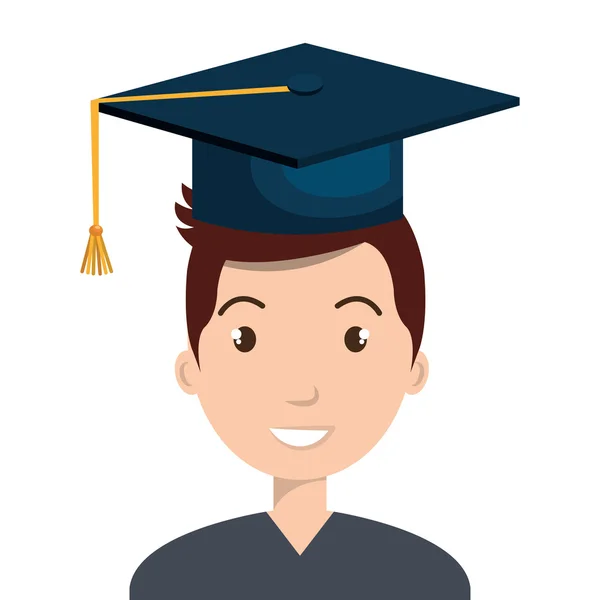 Persona feliz graduarse diseño — Vector de stock