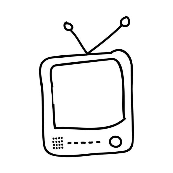 旧电视绘图孤立的图标设计 — 图库矢量图片