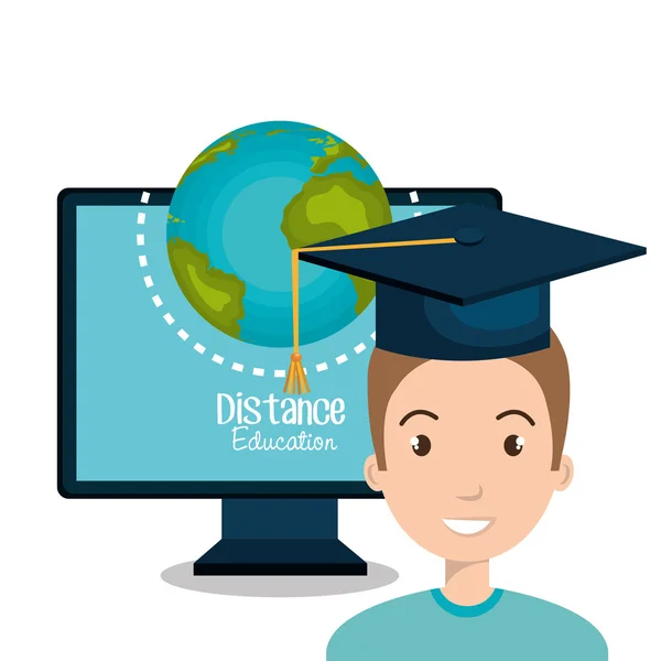 Diseño de educación a distancia — Vector de stock