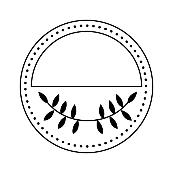 Selo com folhas design de ícone isolado natural —  Vetores de Stock