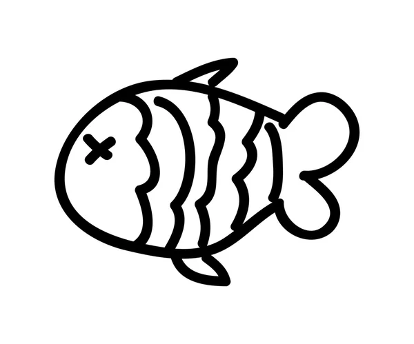 물고기 음식 격리 아이콘 디자인 — 스톡 벡터