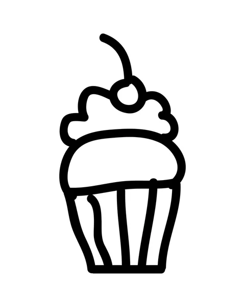 Délicieux cupcake isolé icône design — Image vectorielle