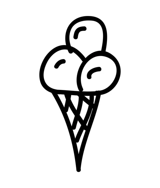 Helado cono aislado icono de diseño — Vector de stock