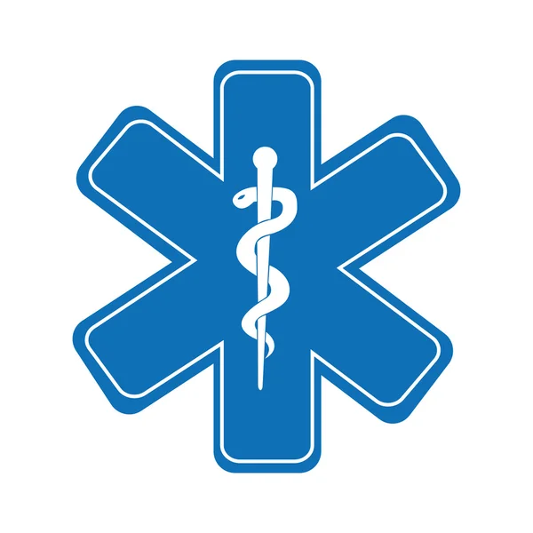 Caduceus medische symbool geïsoleerd pictogram ontwerp — Stockvector