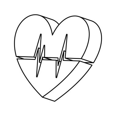 İzole sağlıklı kalp sembol simge tasarlamak