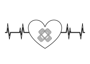 kalp bandaj izole simgesi tasarım ile